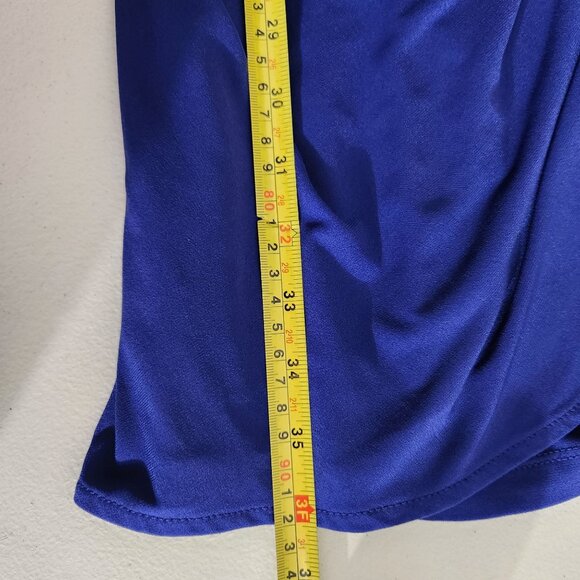 Suzi Chin For Maggy Dress Womens Size 6 Draped Royal Blue Sleeveless Formal - Picture 11 of 12
